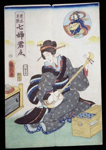 Femme jouant du shamisen