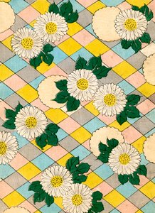 Impression sur bois en couleur de fleurs de chrysanthème
