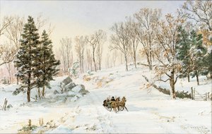 Hiver sur Ravensdale Road, Hastings-on-Hudson, New York, 1890 - Jasper Francis Cropsey