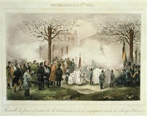 Les funérailles de Louis-Alexandre Dechet (Jenneval) (1801-30) et de ses compagnons morts sur le champ d