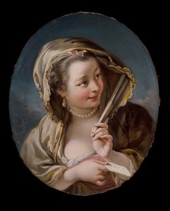 Une femme avec un éventail - Jean Baptiste Deshays