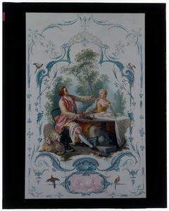Deux panneaux décoratifs avec des couples d
