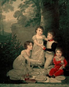 Quatre enfants de Joachim Murat et Caroline Bonaparte (de gauche, Letizia - Jean Baptiste Isabey