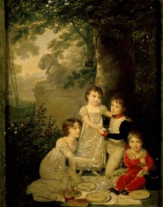 Quatre fils de Joachim Murat et Caroline Bonaparte (de gauche, Letizia - Jean Baptiste Isabey