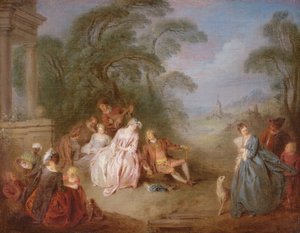 Une Réunion dans un parc - Jean Baptiste Joseph Pater