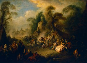 Fête champêtre, vers 1728, peinture de Jean-Baptiste Pater (1695-1736)