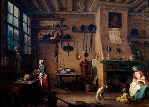Intérieur de cuisine au XVIIIe siècle