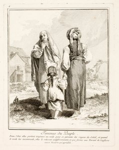 Femmes du Peuple, planche six de Divers Habillements des Peuples du Nord - Jean-Baptiste Le Prince