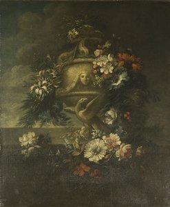 Fleurs dans un vase sculpté - Jean Baptiste Monnoyer