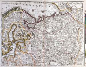 Carte de Moscou (Russie), du Royaume de Suède, des provinces baltes et d