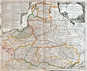Pologne (sauf les voïvodies : Lubusz, Poméranie occidentale, Basse-Silésie), Lituanie, Lettonie, Estonie, Belarus, Ukraine (Oblast : Tchernihiv, Kiev, Zhytomyr, Rivne, Volyn, Vinnytsia, Khmelnytsky, Ternopil, Lviv) - Jean Baptiste Nolin