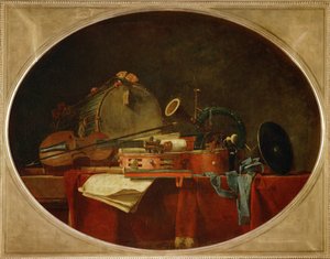 Les attributs de la musique civile, supraporte pour le Château de Bellevue ...