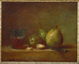 Des poires et une tasse de vin ...