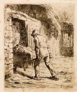 Homme avec brouette