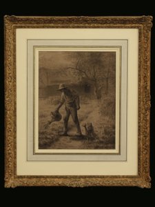 Paysans dans son jardin, vers 1860 - Jean Francois Millet