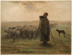 Bergère et son troupeau