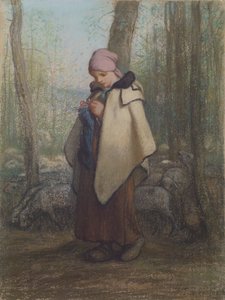 La Bergère tricotant - Jean-Francois Millet