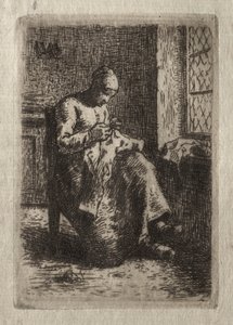 Femme cousant - Jean-Francois Millet