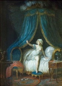 Fille se levant de son lit