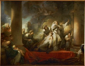 Le grand pretre Coresus se sacrifie pour sauver Callirhoe - the grand Priest Coresus sacrifices himself to save Callirhoe ...