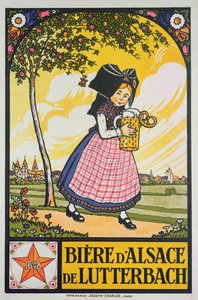 Affiche publicitaire pour la bière de Lutterbach, Alsace