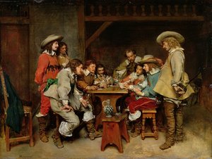 Innocents et Tricheurs : Une partie de Piquet - Jean Louis Ernest (after) Meissonier
