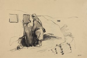 a) Dans les tranchées (recto) ; b) Étude pour « Dans les tranchées » (verso) - Jean-Louis Forain