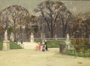 Dans le jardin du Luxembourg (huile sur toile)