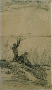 Figure assise sous un arbre