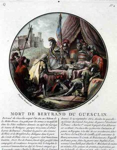La mort de Bertrand du Guesclin (1311-80) gravée par Louis Roger