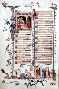 David devant Saül, du Bréviaire de Belleville, vers 1323-26 - Jean (studio of) Pucelle