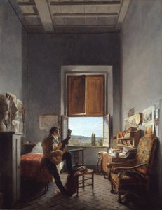 Léon Pallière dans sa chambre à la Villa Médicis, Rome, 1817
