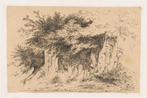 Buissons sur un talus de terre - Jean Alexis Achard