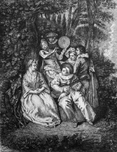 La Sérénade italienne gravée par Gérard Jean Baptiste Scotin (1671-1716), d