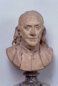 Buste de Benjamin Franklin (1706-90) 1778 (terre cuite)