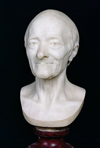 Buste de Voltaire (1694-1778) sans sa perruque, 1778