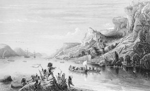 Jacques Cartier sur le fleuve Saint-Laurent, 1535 - Jean Antoine Theodore Gudin