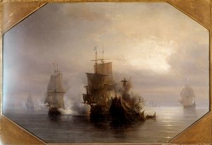 Combat naval du chevalier Marc-Antoine de Saint-Pol Hecourt, 31/10/1705 - Jean Antoine Theodore Gudin
