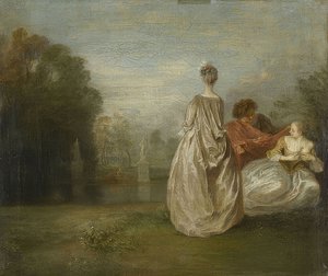 Les deux cousins (Les Deux Cousines). Vers 1716 - Jean Antoine Watteau