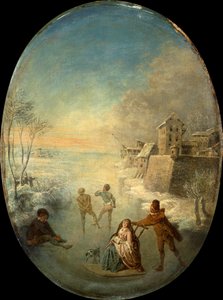 Gentilshommes sur la glace près d