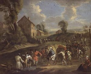 Infanterie en marche - Jean Antoine Watteau