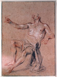 Homme nu Dessin au crayon par Jean Antoine Watteau (1684-1721) 18e siècle Paris, Musée du Louvre