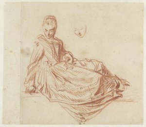 Femme assise par terre - Jean Antoine Watteau