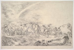 Recrues rejoignant le régiment, vers 1715-16 - Jean Antoine Watteau