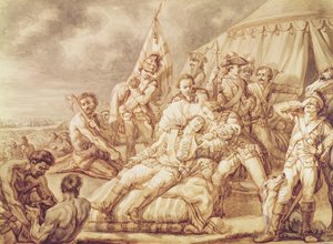 La mort du marquis de Montcalm de Saint-Véran (1712-59) - Jean Antoine Watteau