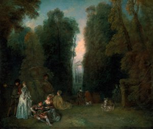 Vue à travers les arbres dans le parc de Pierre Crozat, 1715 - Jean Antoine Watteau