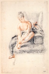 Jeune femme, nue, tenant un pied dans ses mains, 1716-18