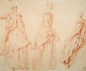 Trois femmes, une assise à droite