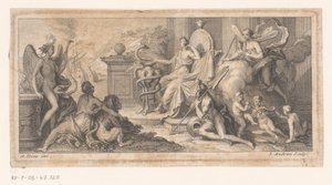 Représentation allégorique avec une personnification de la médecine et des quatre éléments