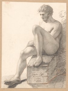 Homme nu assis vu de face (2e prix 1808) - Jean Augustin Daiwaille